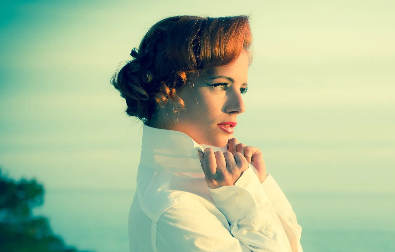Фото обои Девушка, Ariel, Ариэль, Redhead, Piper Fawn, Рыжеволосая