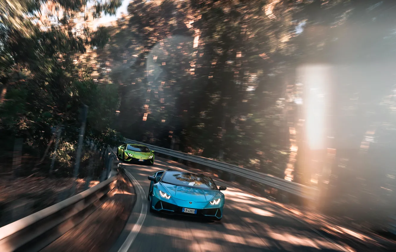 Фото обои green, Lamborghini, blue, Huracan, Lamborghini Huracan Tecnica, Lamborghini Huracan EVO Spyder