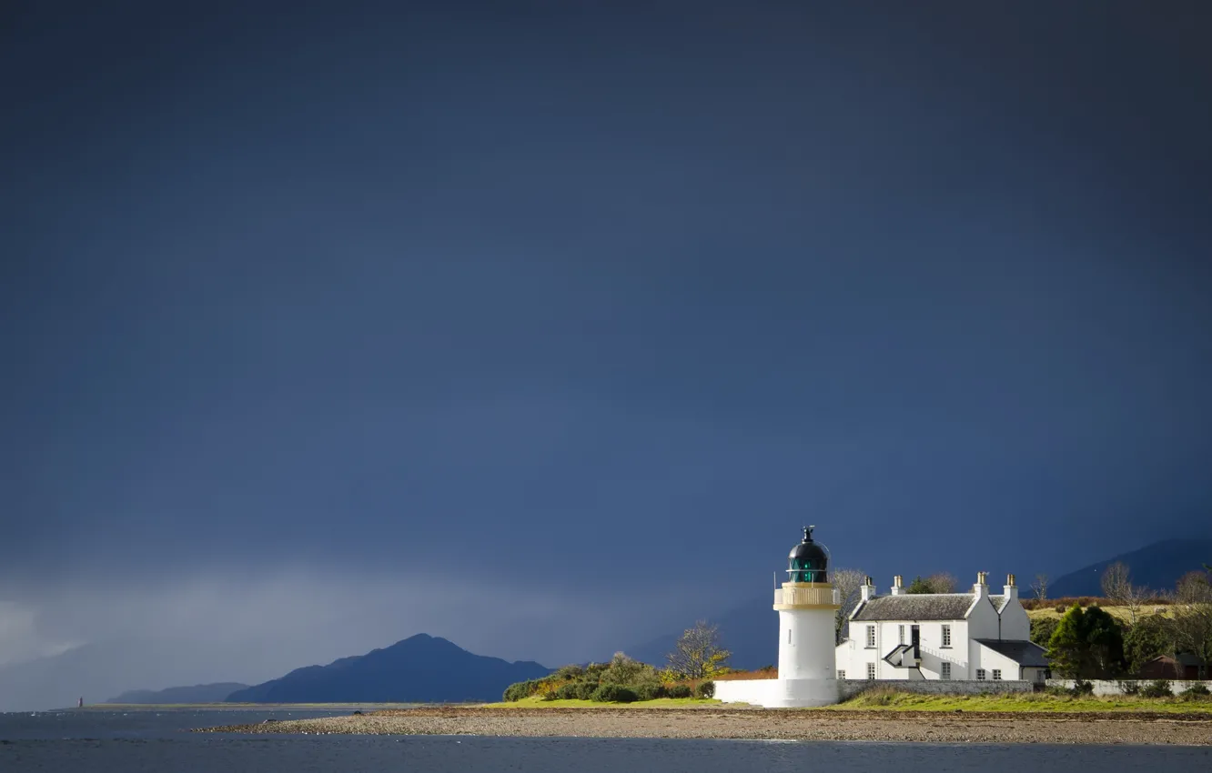 Фото обои море, горы, шторм, маяк, storm, sea, mountains, lighthouses