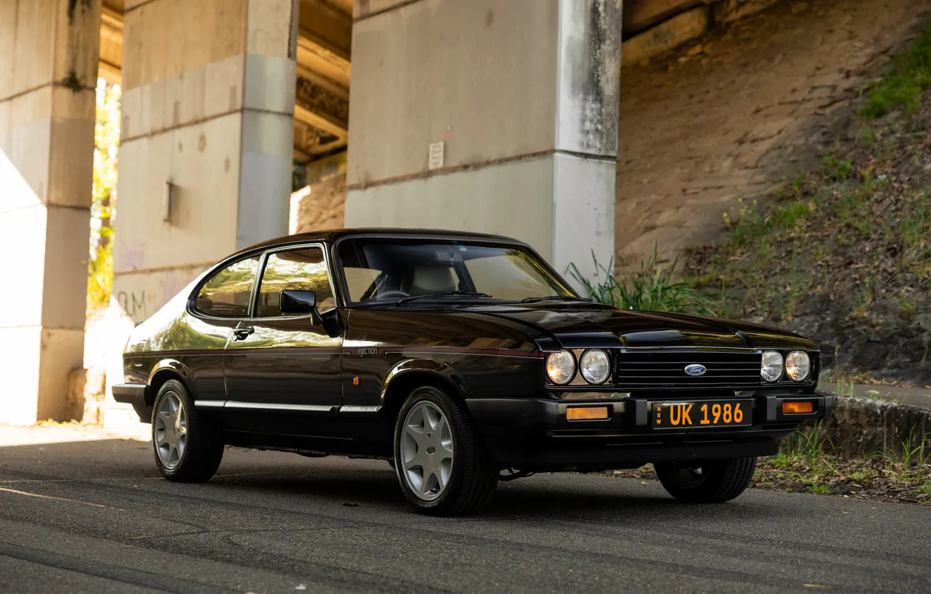 Фото обои Ford, Bridge, Black, Road, Ford Capri