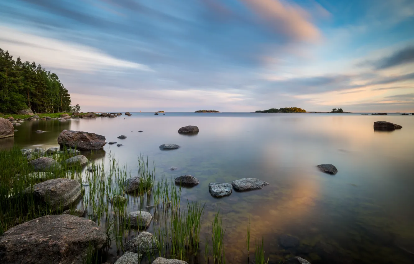 Фото обои природа, озеро, берег