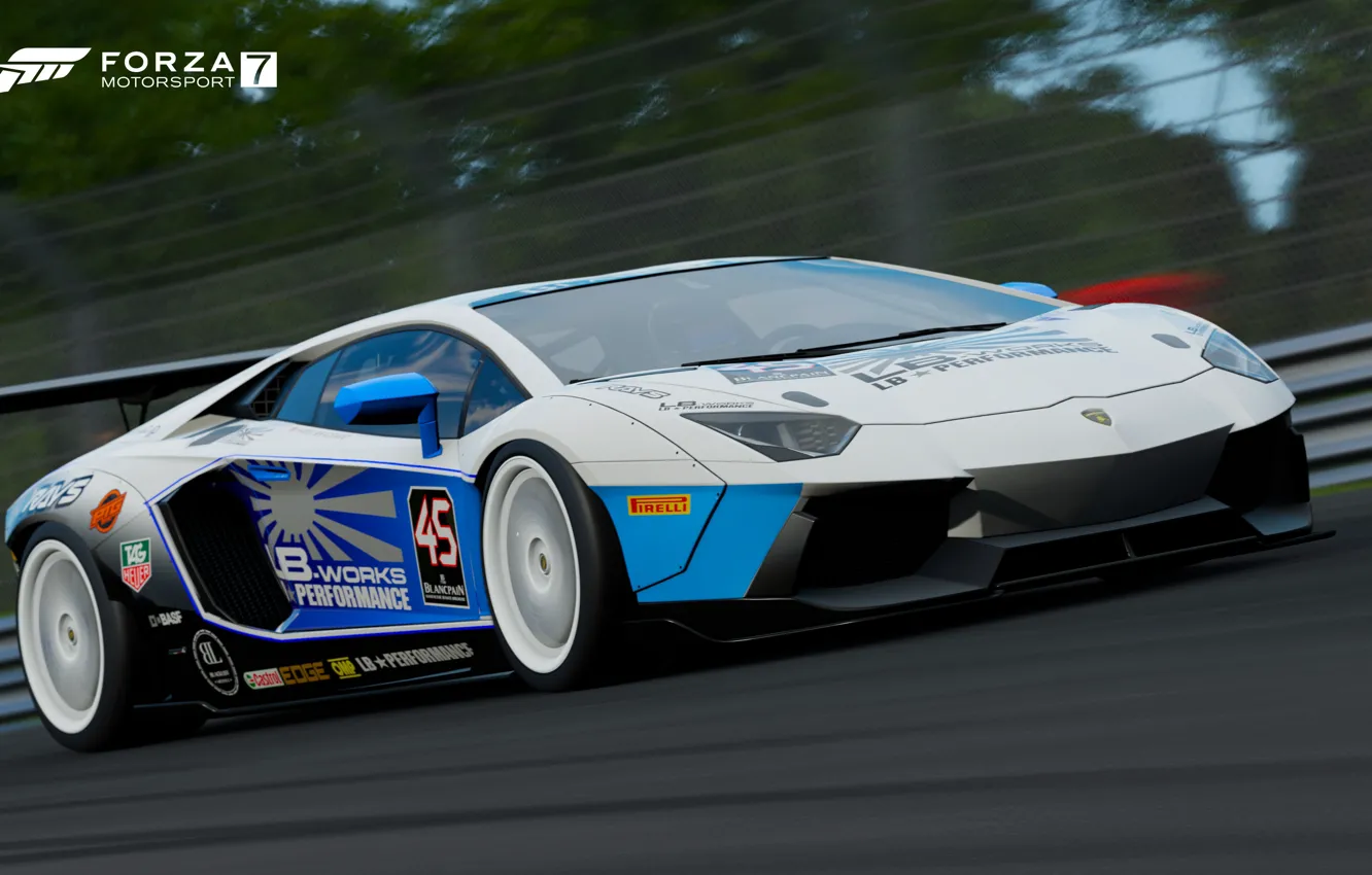 Фото обои Lamborghini, Microsoft, game, Aventador, Forza Motorsport, Forza Motorsport 7