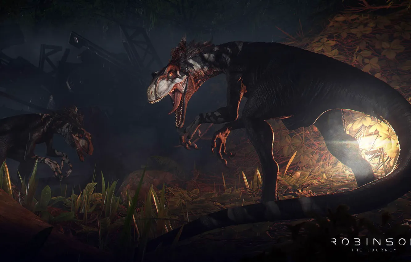 Фото обои game, predator, animal, fang, vegetation, claws, reptile, dinosaur