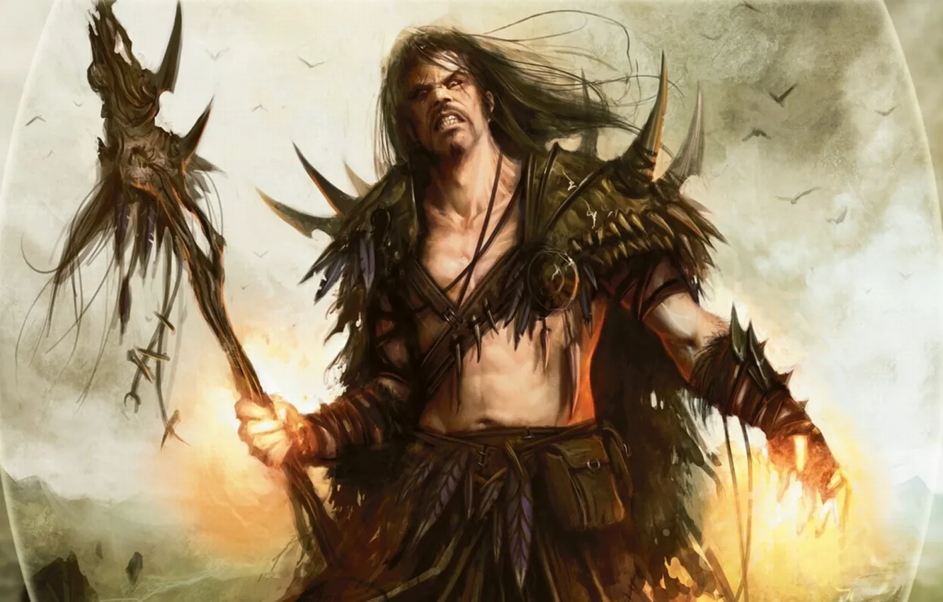 Фото обои Посох, Magic the gathering, Planeswalker, Сархан Воль