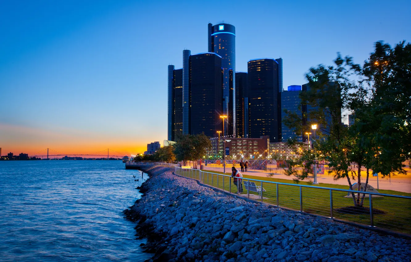 Фото обои city, город, USA, Detroit, Michigan