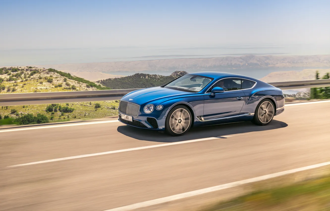 Фото обои Bentley, Continental GT, Blue, Coupe, 2017