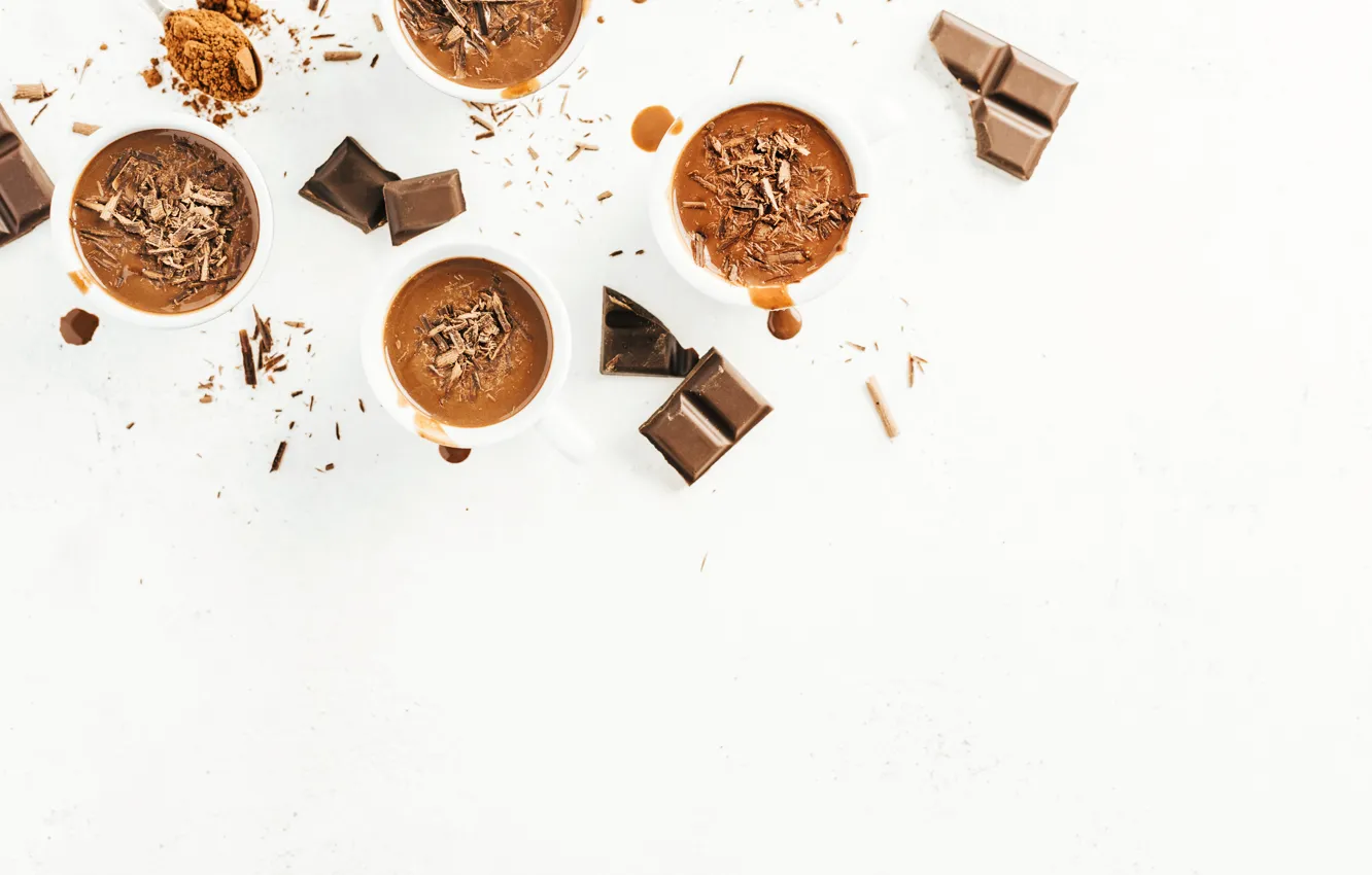 Фото обои шоколад, десерт, chocolate, cups