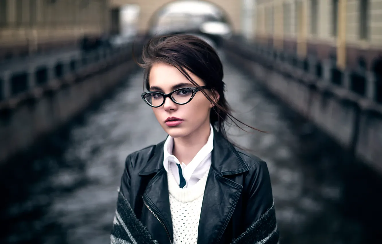 Фото обои портрет, очки, Maxim Guselnikov, Brina, Октябрина Максимова