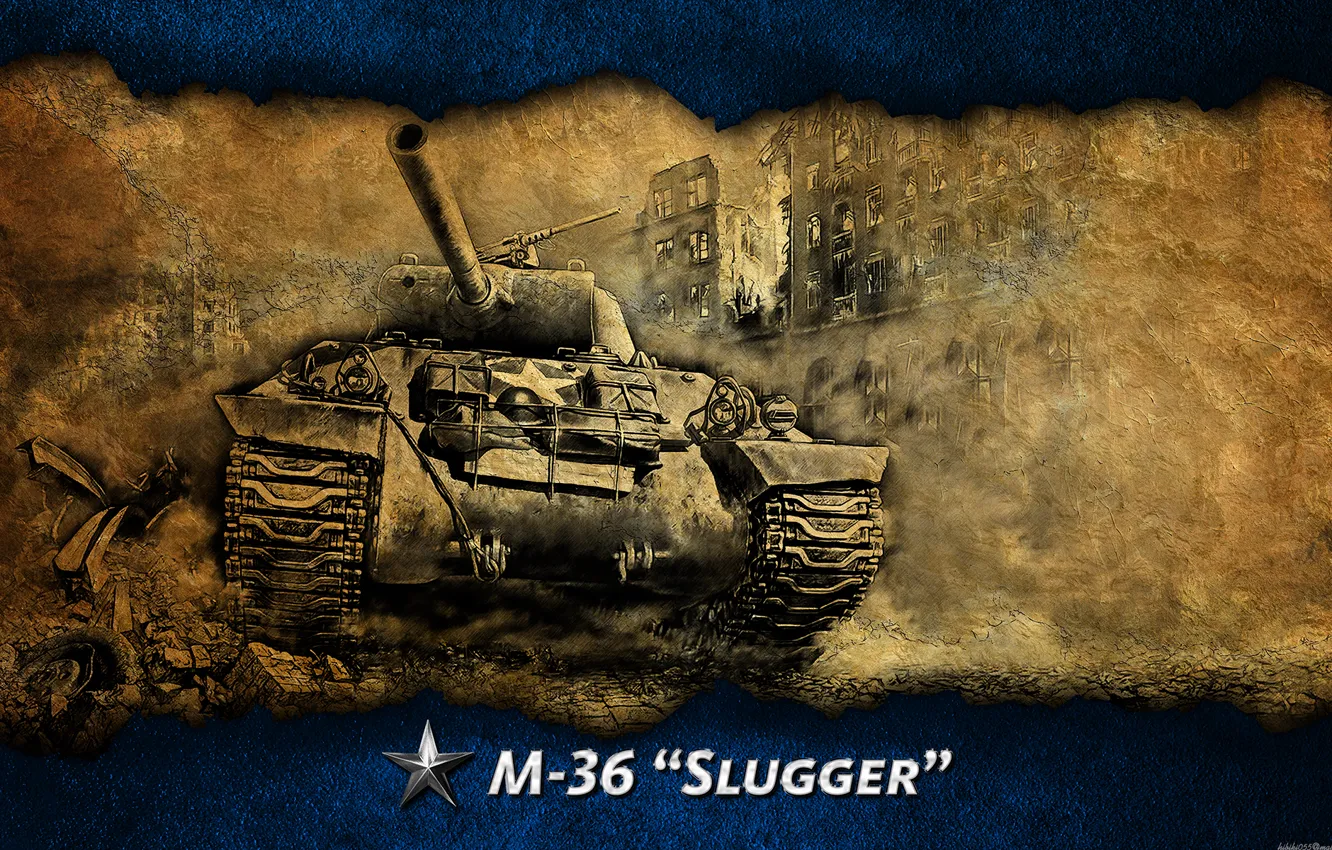 Фото обои арт, танк, США, Америка, танки, WoT, World of Tanks, пт-сау
