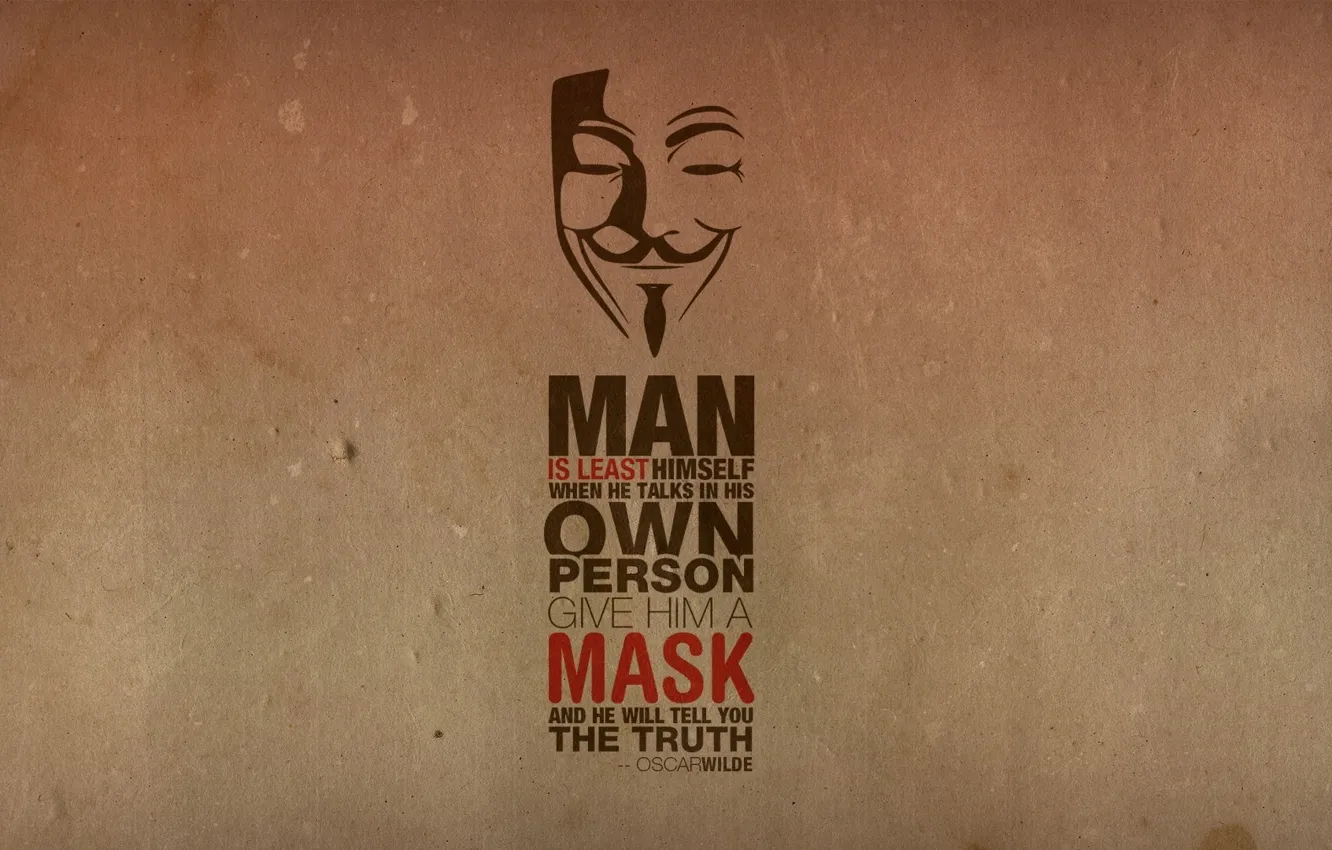 Фото обои надпись, текстура, маска, цитата, Anonymous, Анонимус