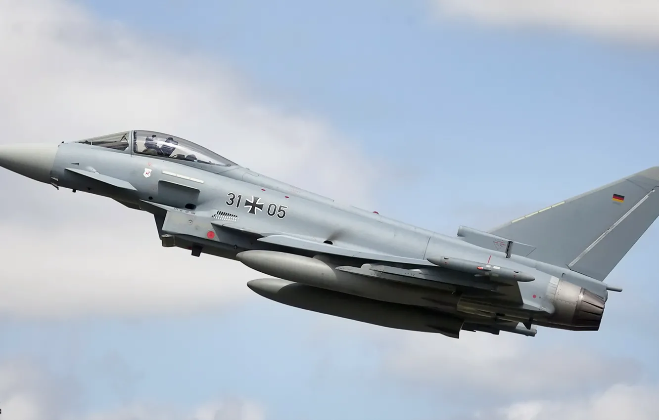 Фото обои небо, оружие, самолёт, Eurofighter EF-2000 Typhoon S