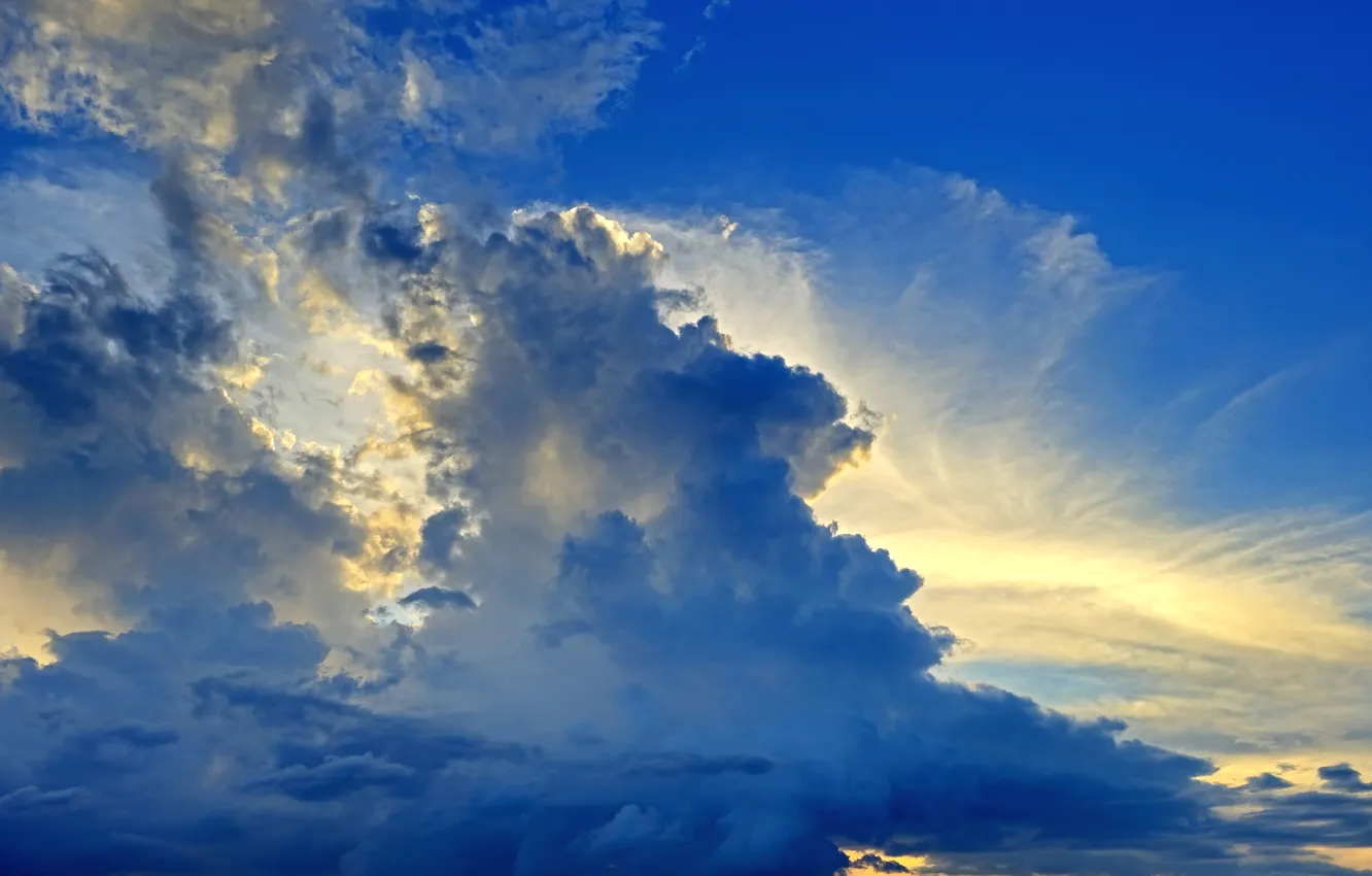 Фото обои Sky, Blue, Sunset, Cloud, Suhart