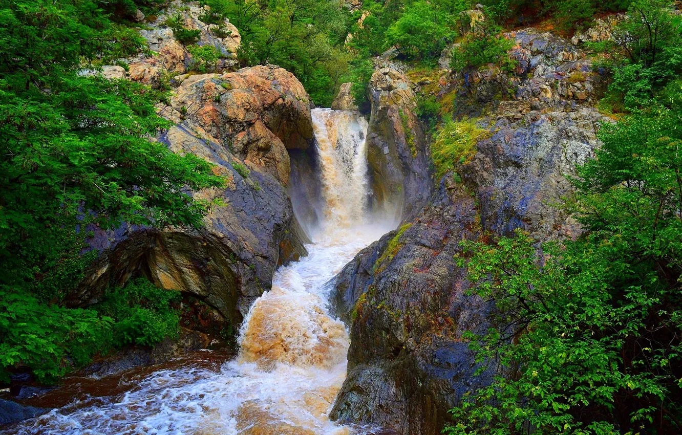 Фото обои Природа, Водопад, Камни, Nature, Waterfall
