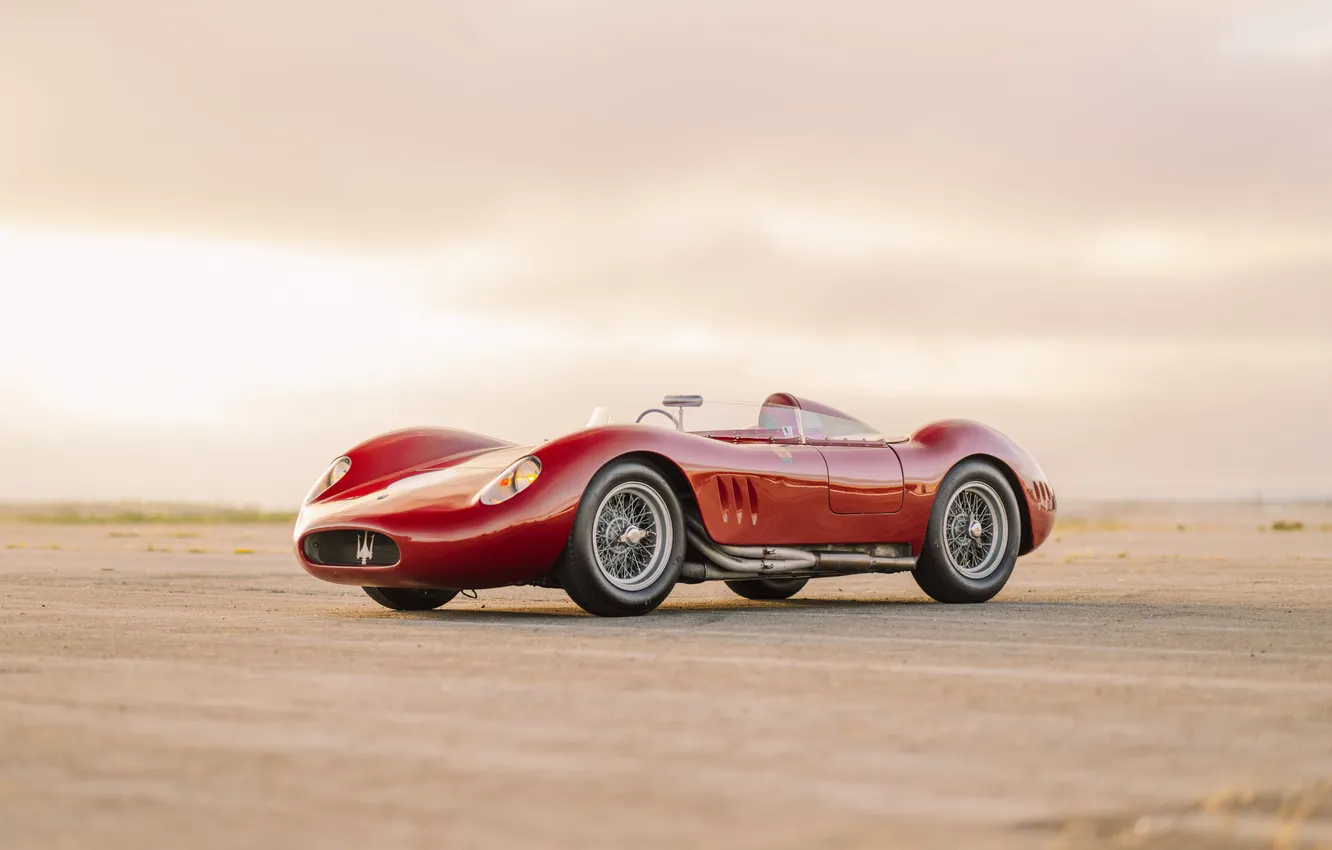 Фото обои Maserati, 1957, ретро автомобили, единственный экземпляр, retro cars, Maserati 200SI, the only instance, Fantuzzi