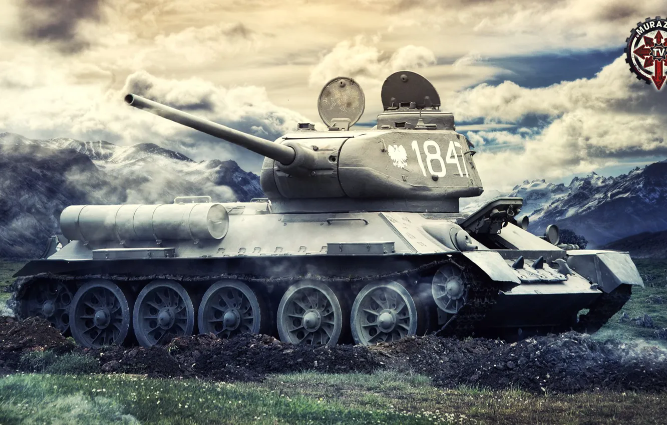 Фото обои Игры, СССР, Games, Art, World of Tanks, Т-34-85, FuriousGFX