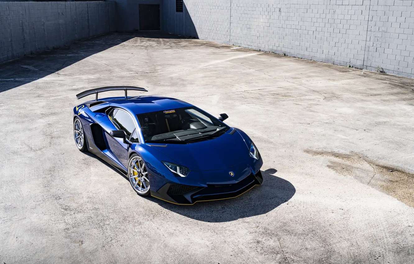 Фото обои Lamborghini, Blue, Avendator, VAG