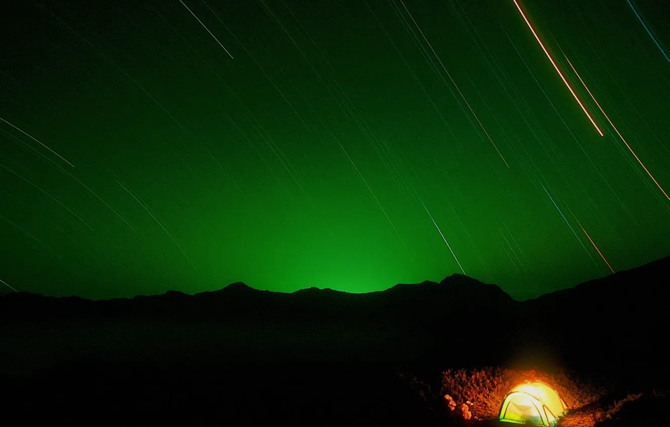 Фото обои звезды, ночь, Палатка