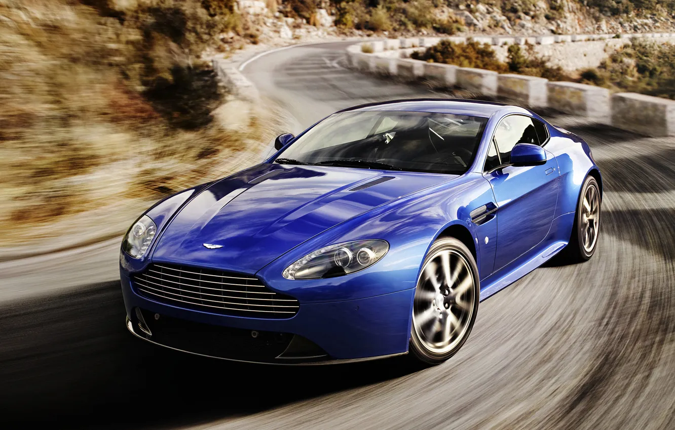 Фото обои car, Aston Martin, Vantage, blue, speed