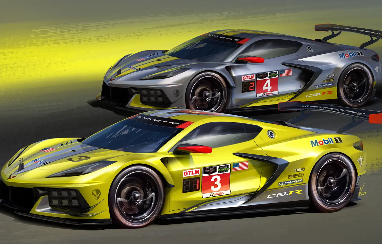 Фото обои Corvette, Chevrolet, 2020, C8.R