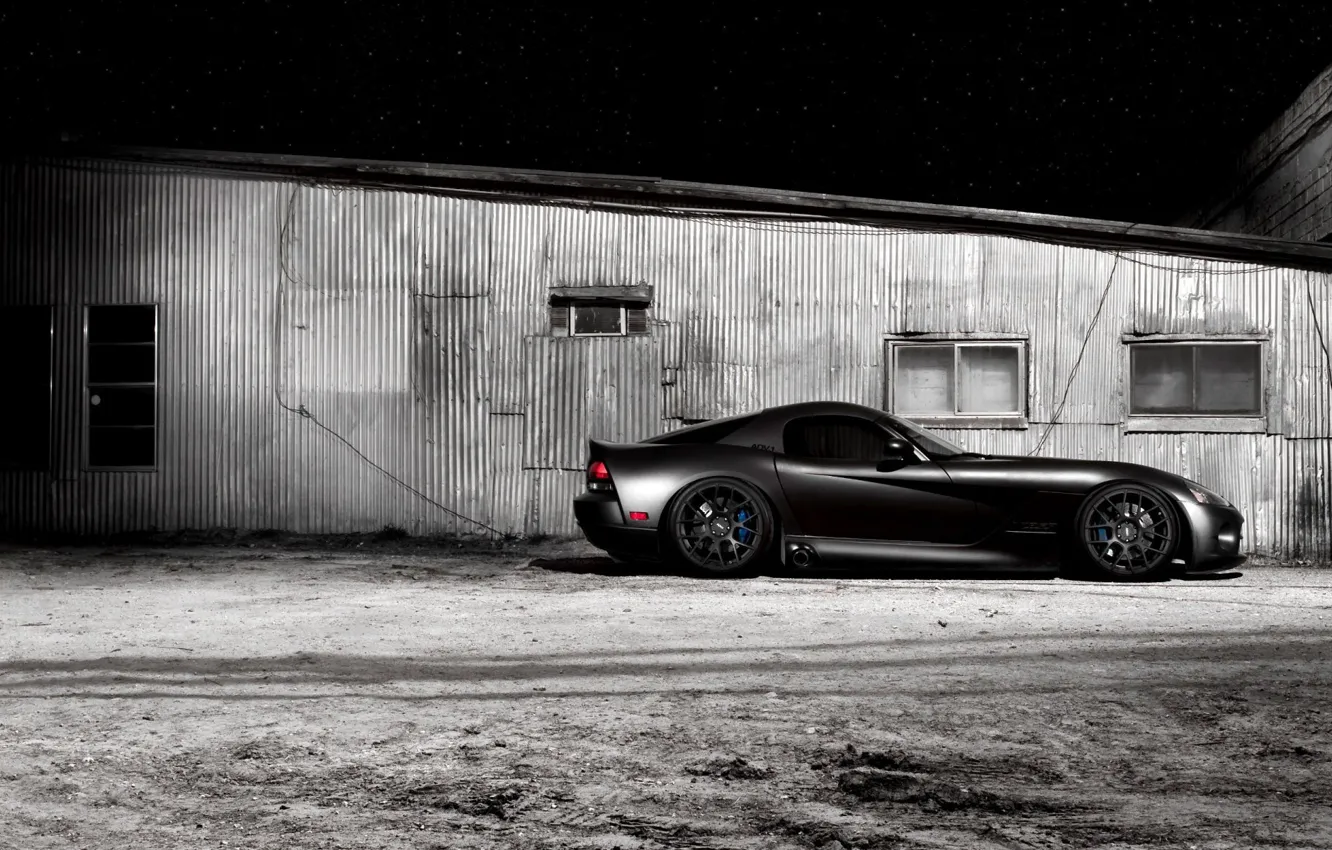 Фото обои black, Dodge Viper, tuning, sport car, Wheels