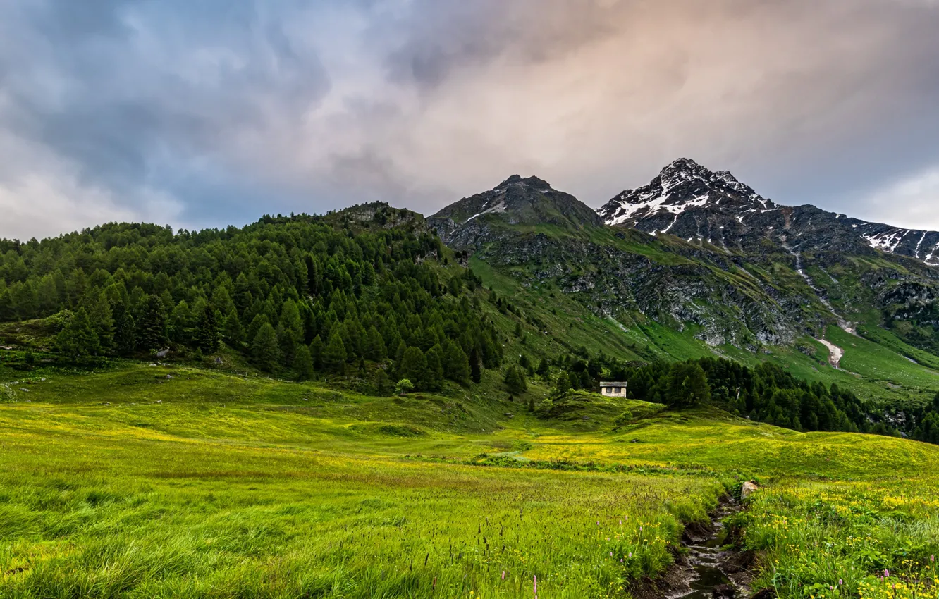 Фото обои горы, Швейцария, Альпы