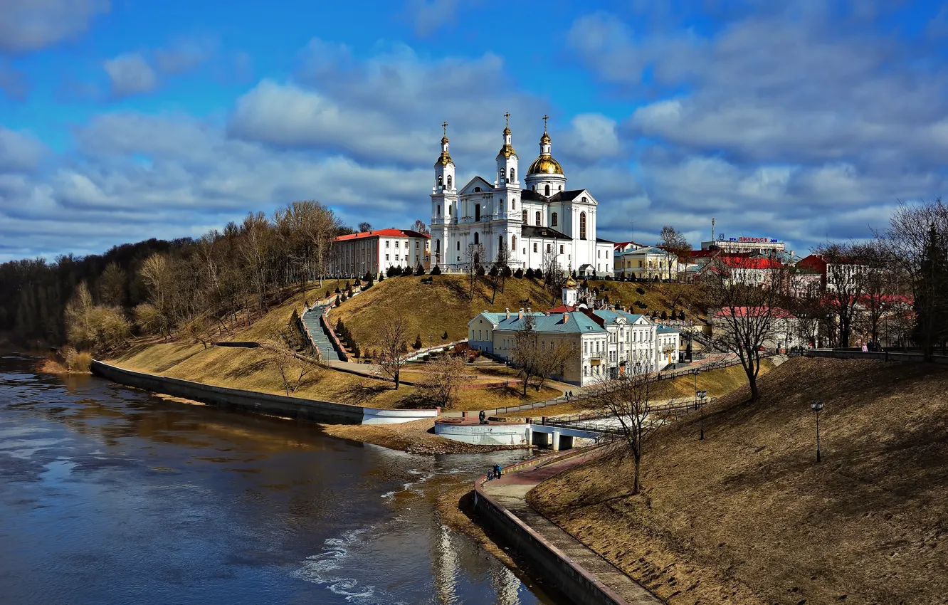 Фото обои город, река, пейзаж nature, Витебск, Двина