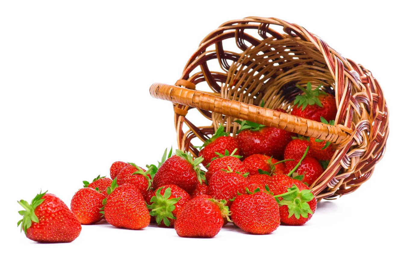 Фото обои ягоды, клубника, корзинка