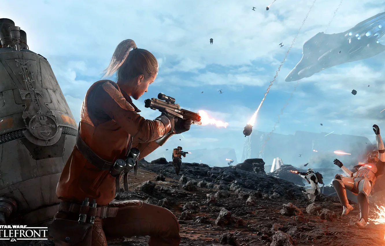 Фото обои игры, Electronic Arts, DICE, Stormtroopers, Rebels, star wars battlefront, Drop Zone, Sallast