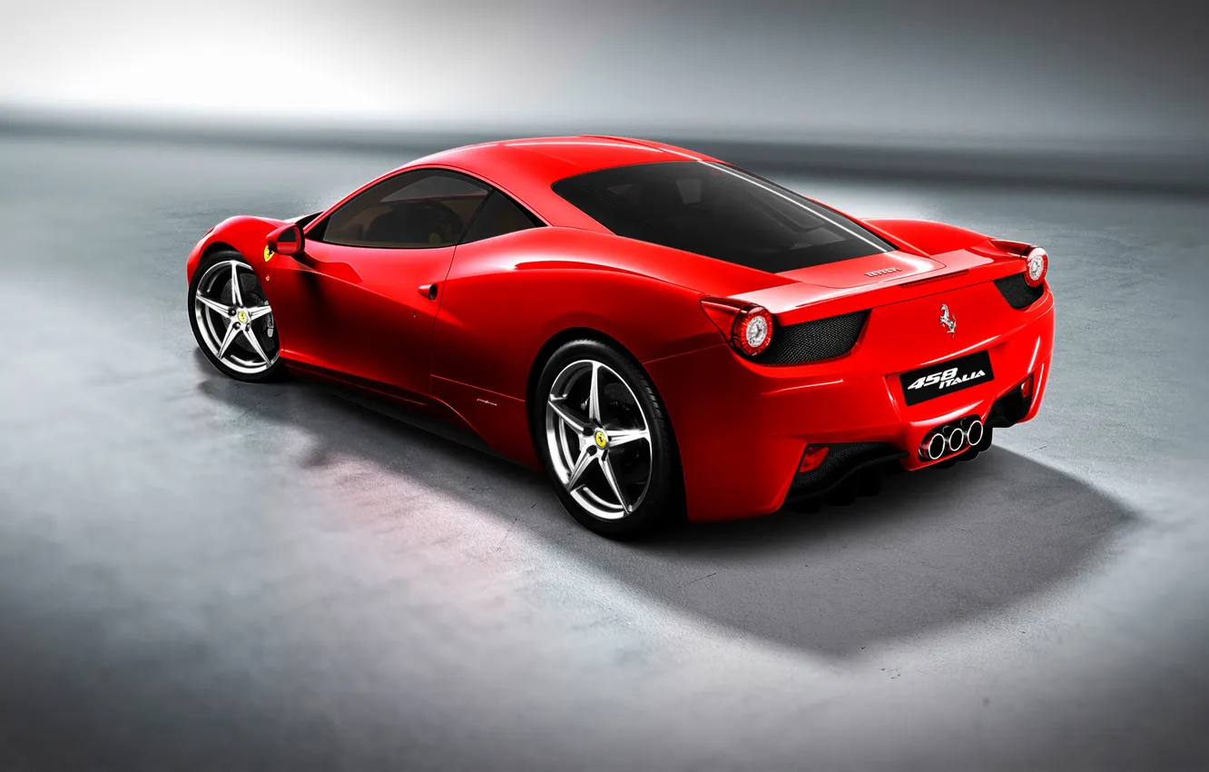 Фото обои Ferrari, красная, задом
