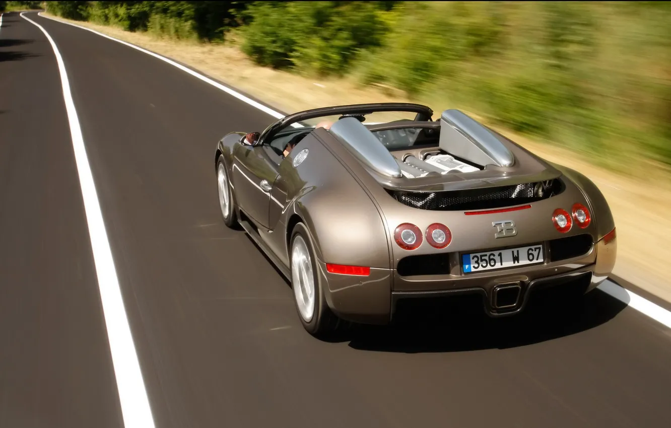 Фото обои дорога, Bugatti, veyron