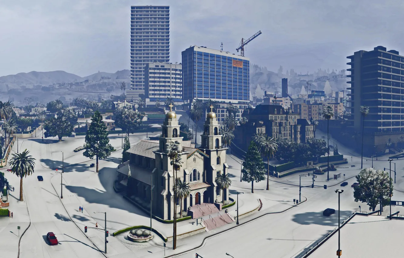 Фото обои city, game, Grand Theft Auto V, GTA V, GTA 5, church