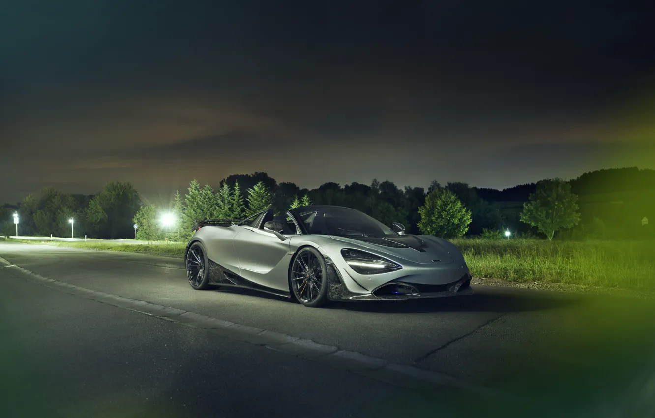 Фото обои ночь, McLaren, spider, Novitec, 720S