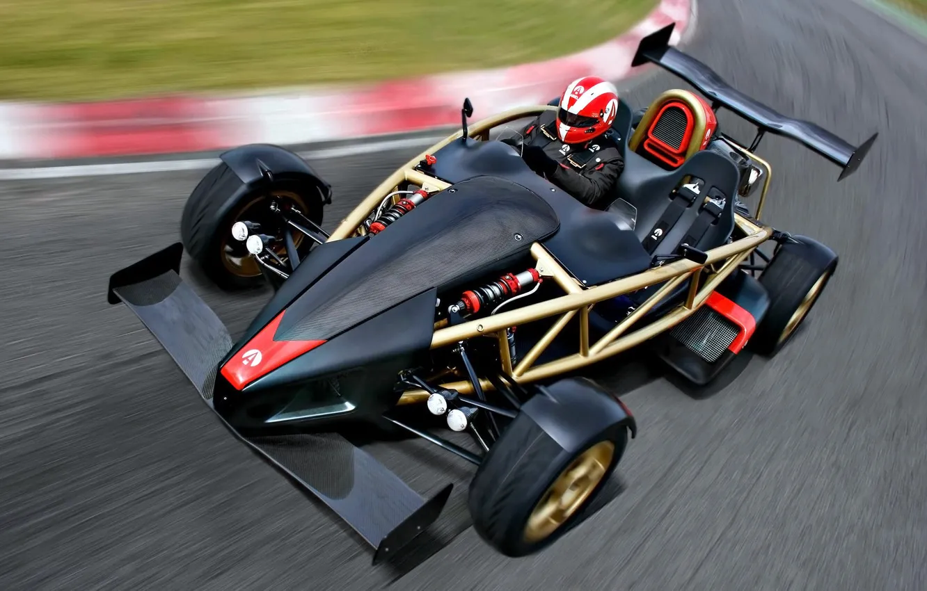 Фото обои скорость, трасса, поворот, Ariel Atom V8