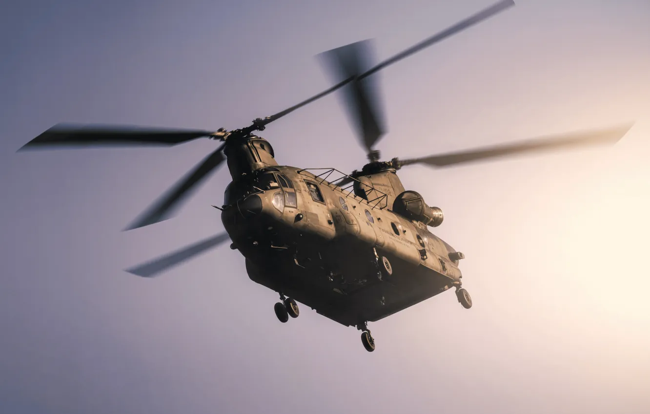 Фото обои Boeing, США, Боинг, Chinook, Чинук, Boeing CH-47 Chinook, Vertol Aircraft, Тяжёлый военно-транспортный вертолёт