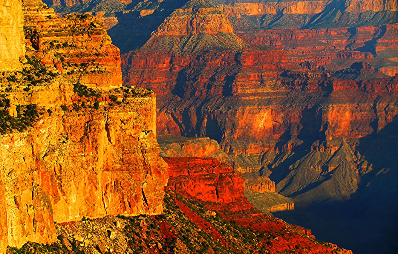 Фото обои закат, горы, скалы, каньон, Аризона, США, Grand Canyon National Park