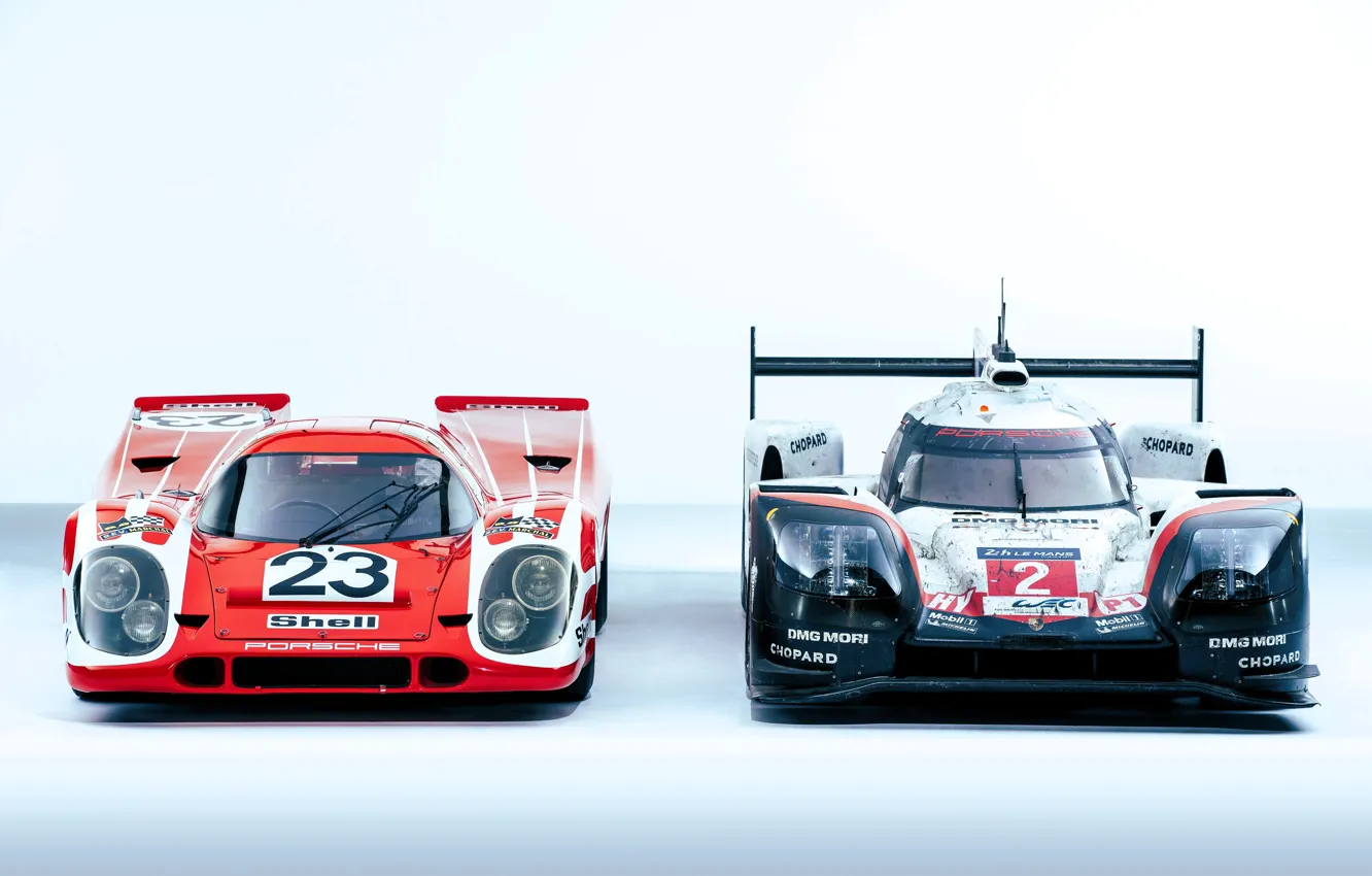 Фото обои Porsche, front, LMP1, Porsche 919 Hybrid, 919, 917, Porsche 917 KH