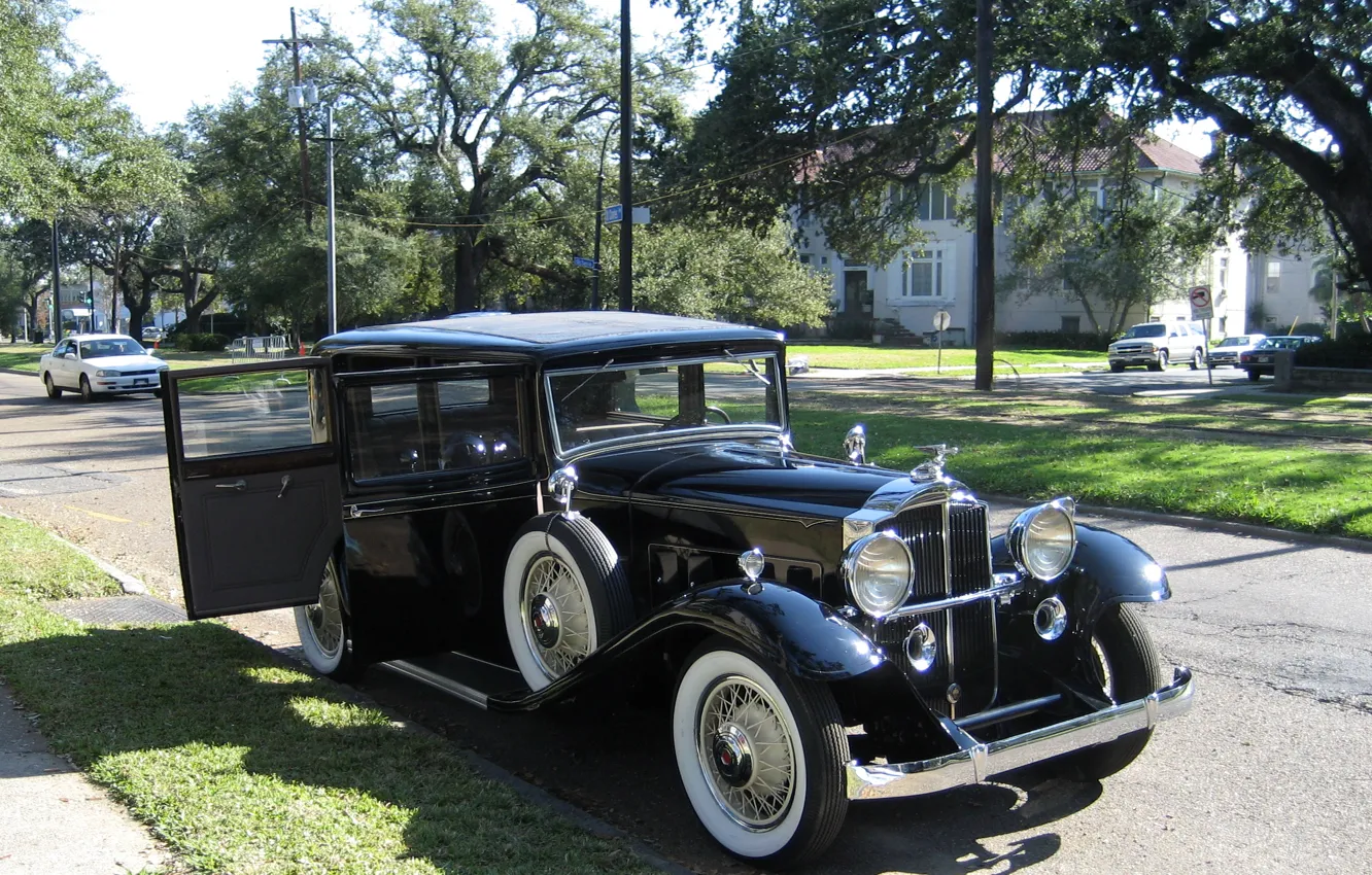 Фото обои фото, Черный, Ретро, Автомобиль, 1932, Металлик, Packard 1