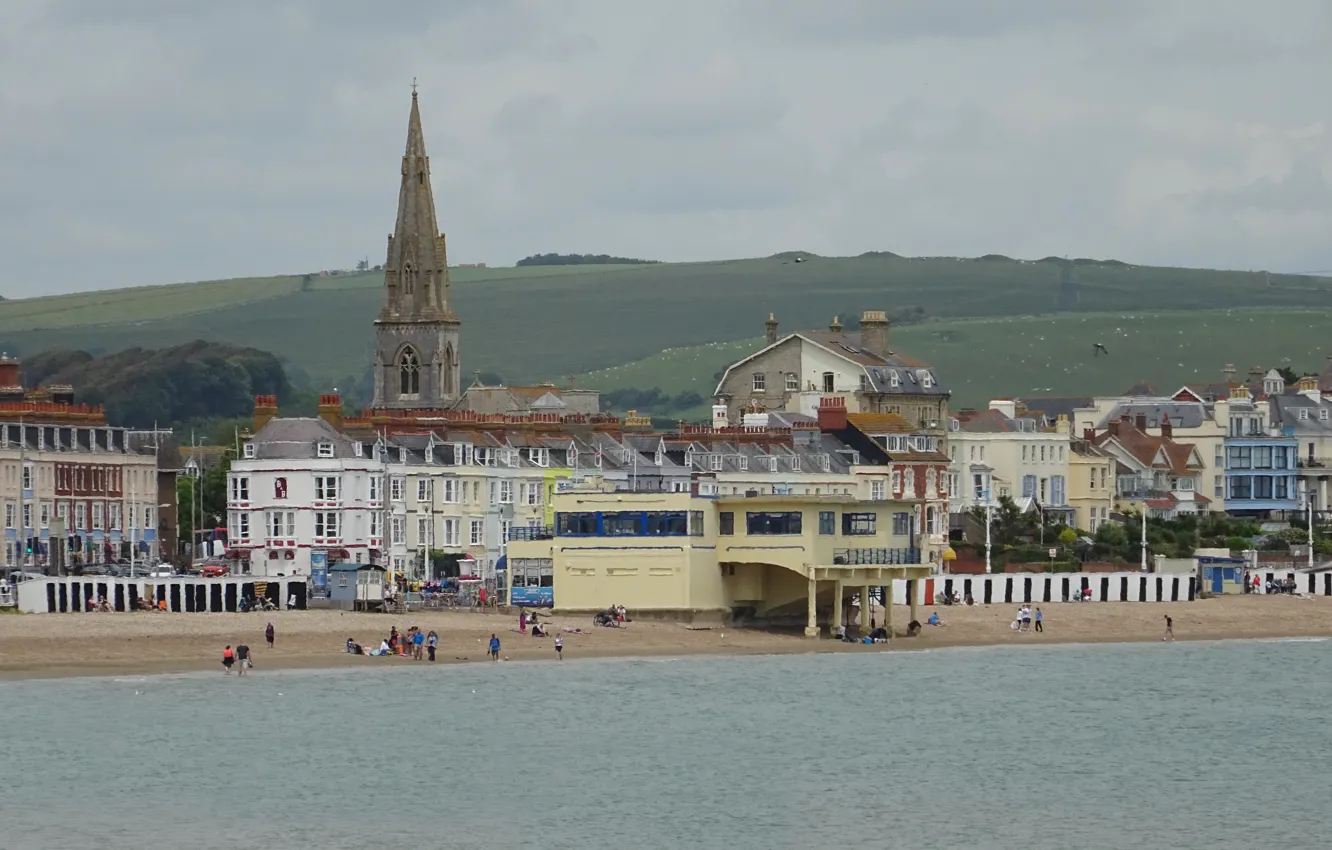 Фото обои Beach, Water, England, Britain, View, Building, United Kingdom, Travel