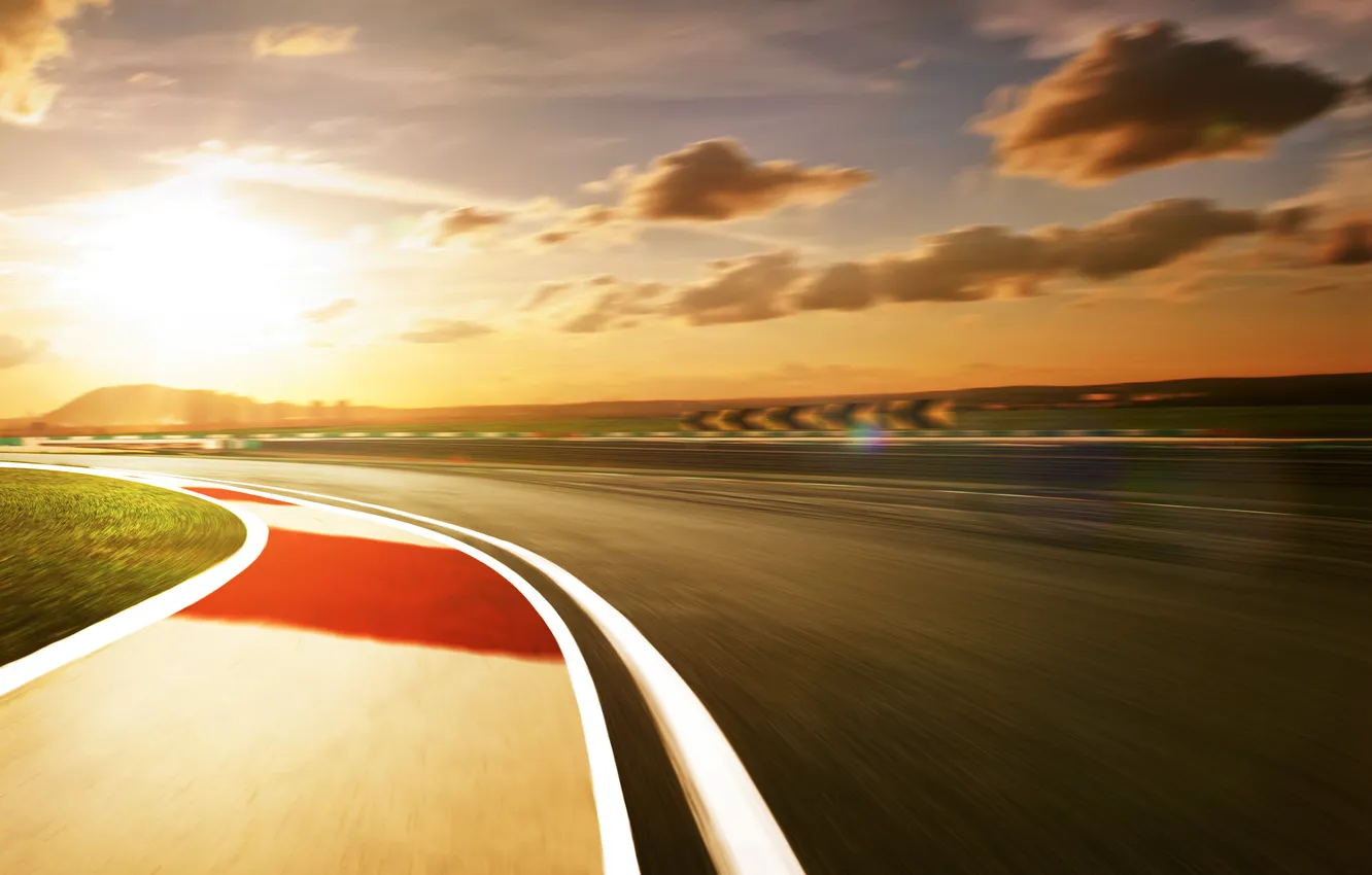 Фото обои sunset, view, track, sunlight, winner, success, transportation