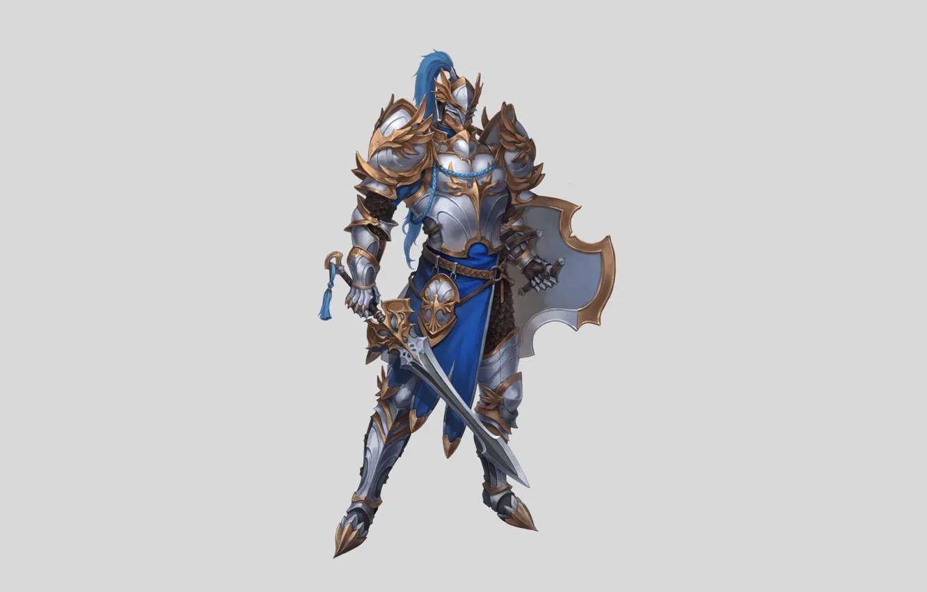 Фото обои sword, fantasy, armor, style, art, background, shield, Minimalism