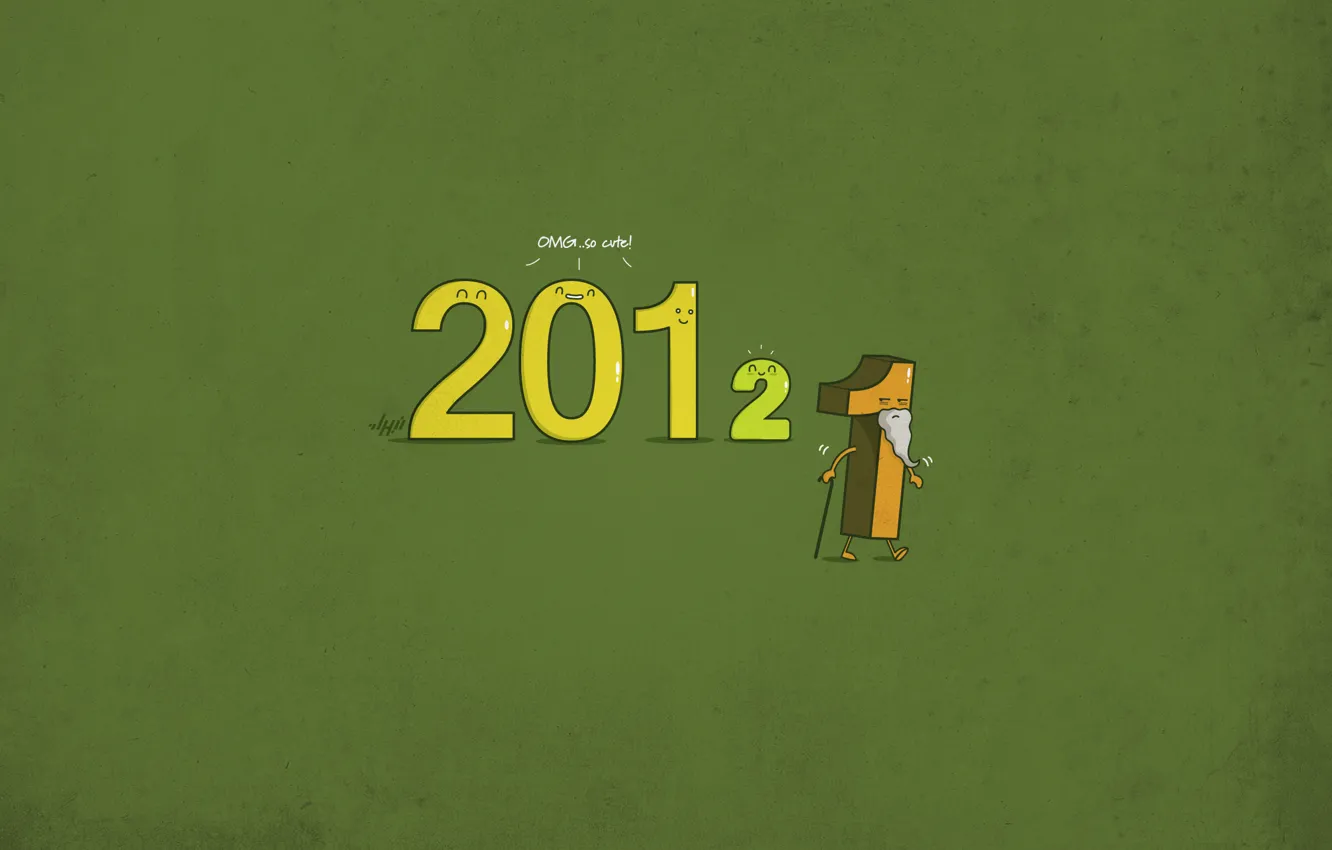 Фото обои новый год, минимализм, цифры, 2012