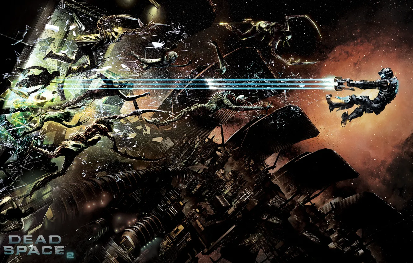 Фото обои игра, в воздухе, Dead Space 2, разрыв