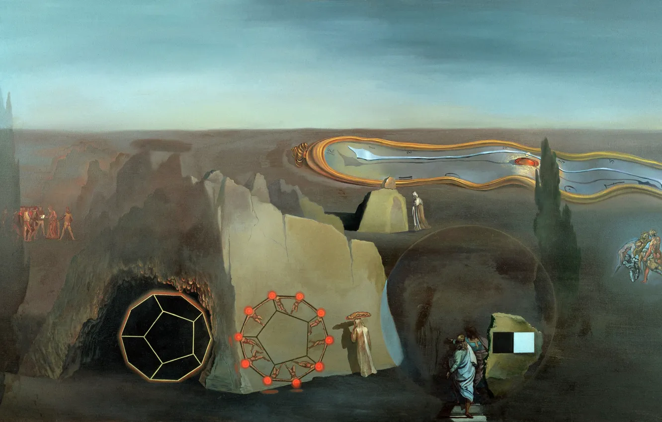 Фото обои сюрреализм, картина, Сальвадор Дали, Salvador Dali, В Поисках Четвертого Измерения