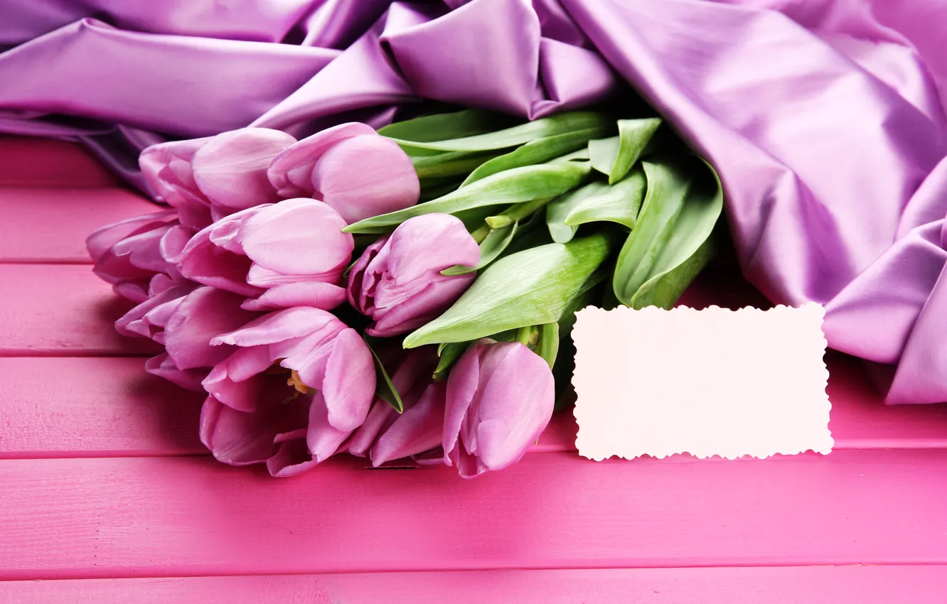 Фото обои цветы, букет, тюльпаны, розовые, wood, pink, flowers, beautiful