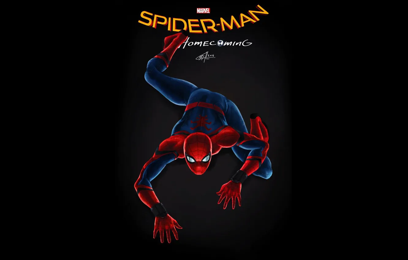 Фото обои poster, spider man, Peter Parker, Tom Holland, spider man:homecoming