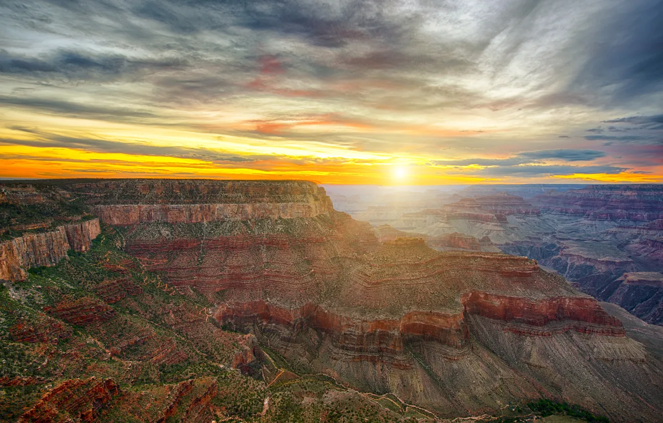 Фото обои United States, Sunset, rocks, The Grand Canyon