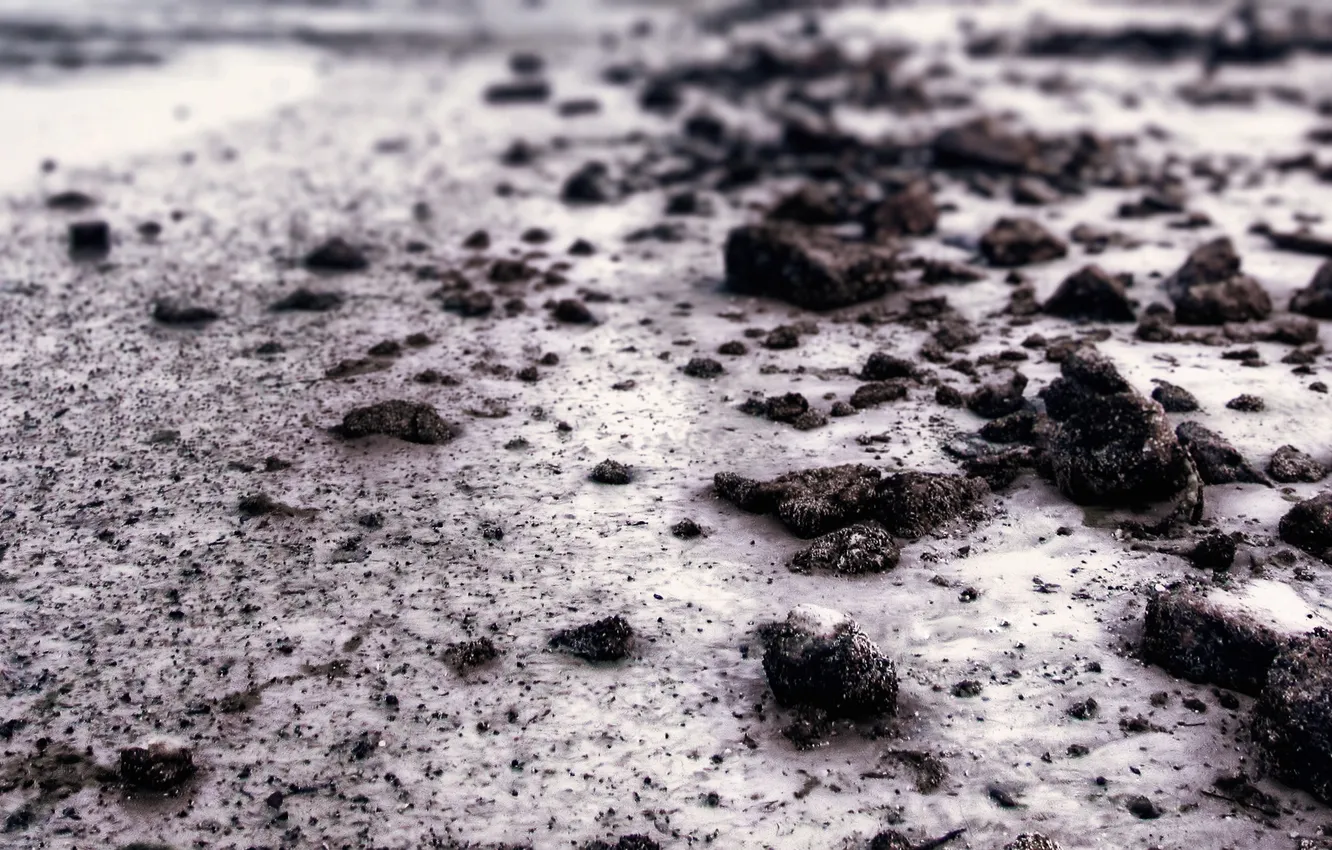 Фото обои песок, макро, камни, земля