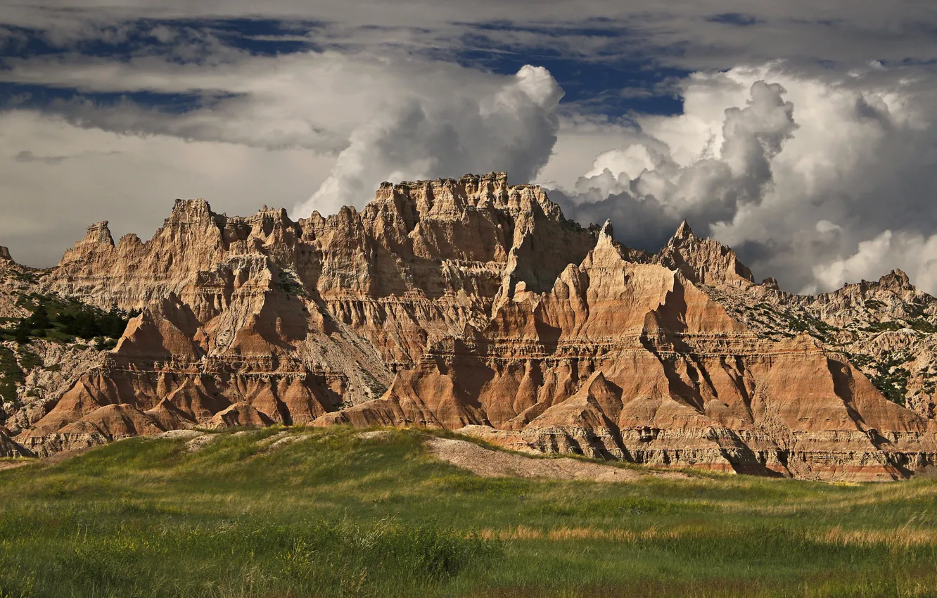 Фото обои горы, США, Badlands National Park, South Dakota, Pennington