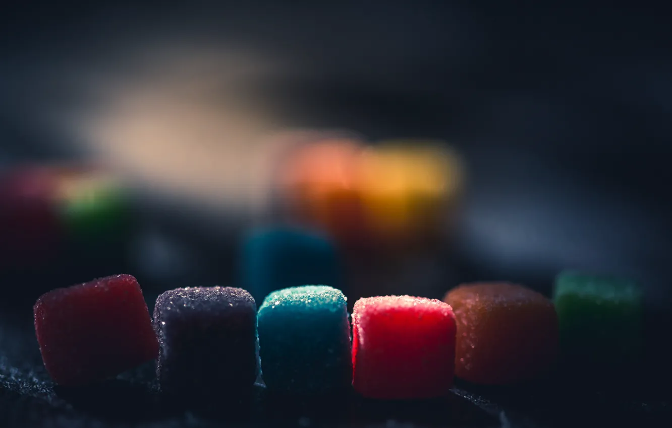 Фото обои макро, цвет, конфеты