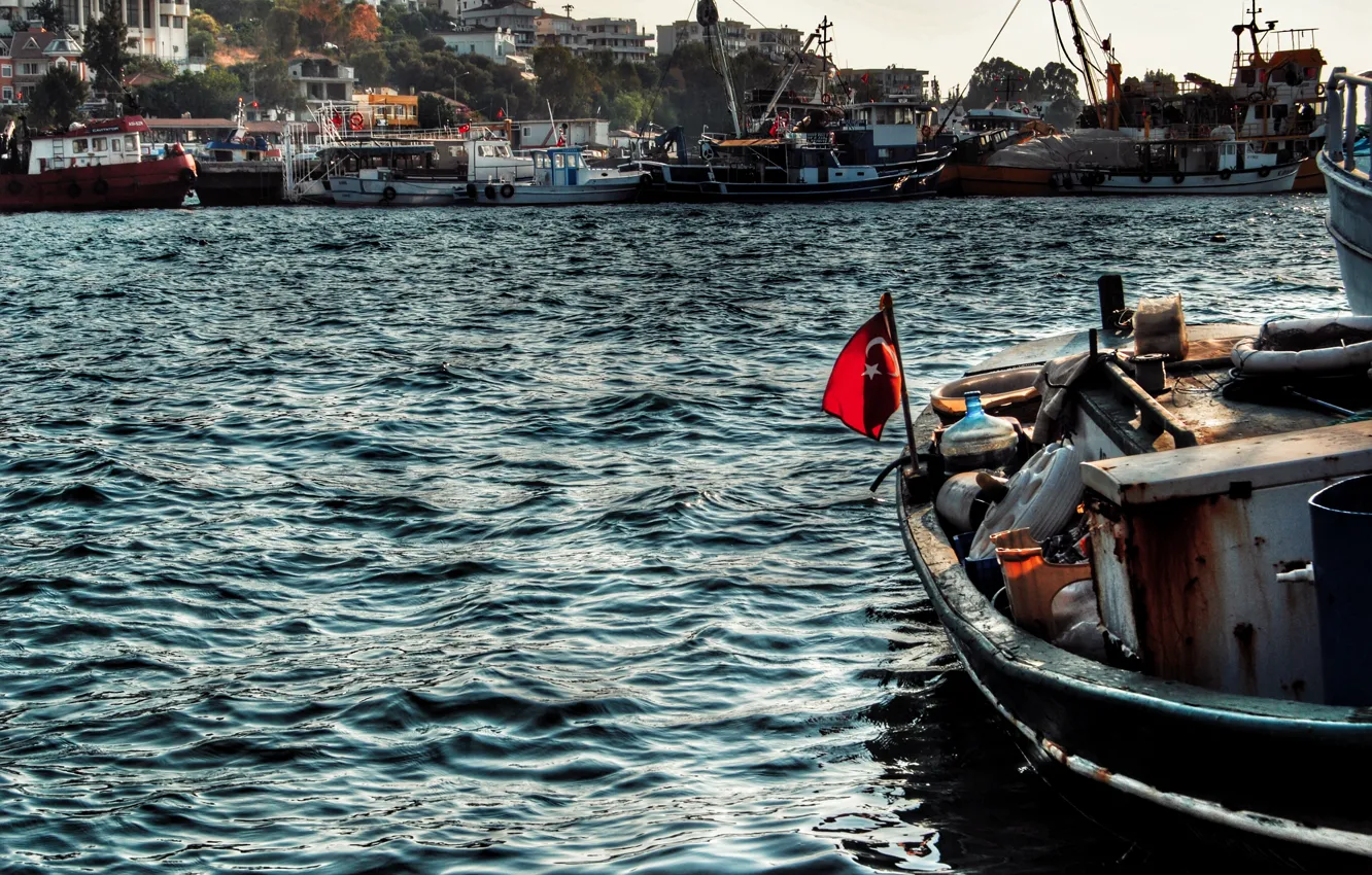 Фото обои sea, Landscapes, turkey, boat, bodrum
